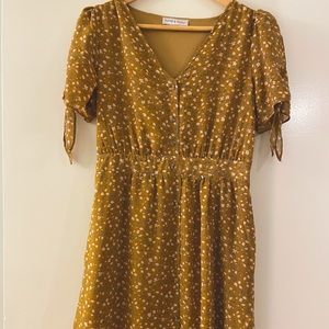 Mustard tie sleeve button front dress from Piper & Scoot size XS